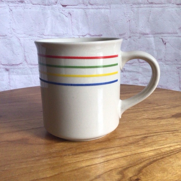 Vintage Rainbow Stripe Ceramic Mug - Picture 1 of 6